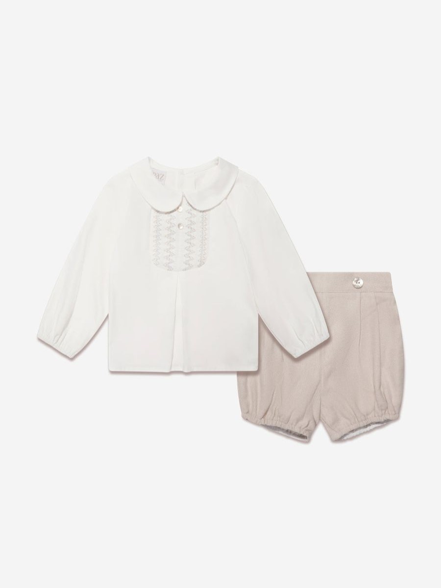 Baby Paz Rodriguez Outfits & Sets | Baby Boys Outfit Set In Beige