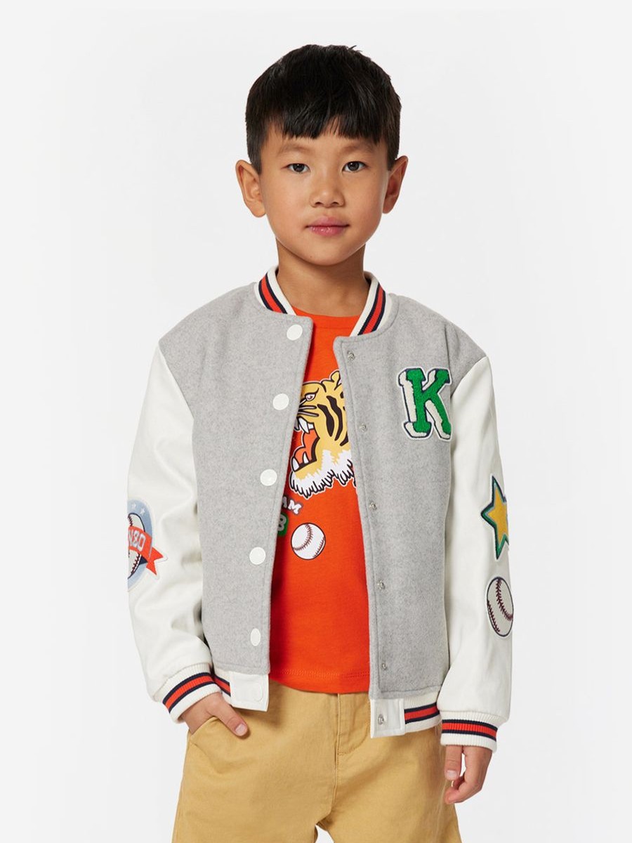 Boys KENZO KIDS Coats & Jackets | Boys Baseball Jacket In Grey