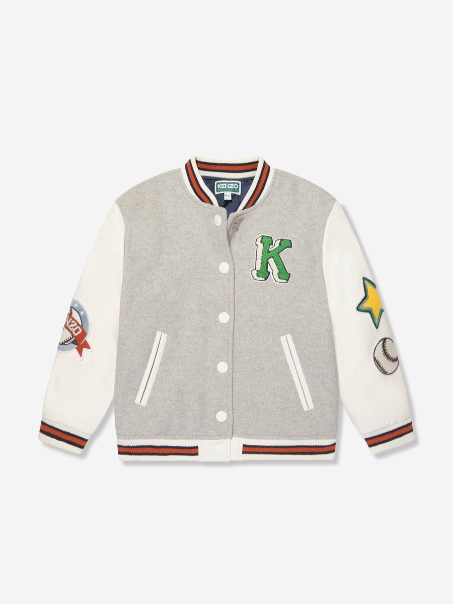 Boys KENZO KIDS Coats & Jackets | Boys Baseball Jacket In Grey