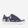 Boys KENZO KIDS Sneakers | Kids Leather Embroidered Trainers In Navy