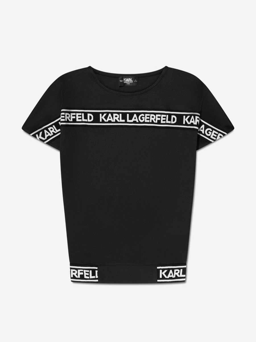 Girls Karl Lagerfeld Dresses | Girls Logo Band Dress In Black