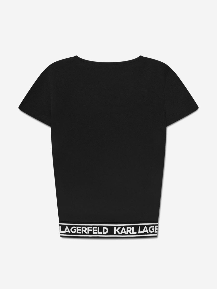 Girls Karl Lagerfeld Dresses | Girls Logo Band Dress In Black