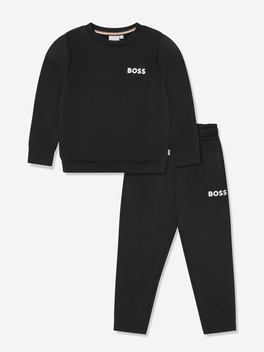 Boys BOSS Tracksuits | Boys Logo Tracksuit In Black