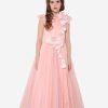 Girls Marchesa Dresses | Girls Flower Embellished Georgette Gown In Pink