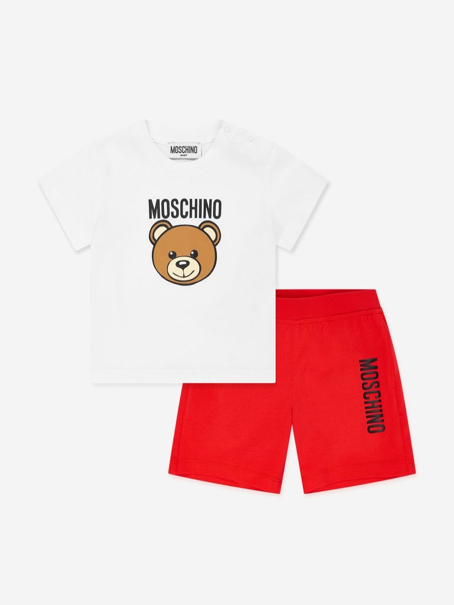 Boys Moschino Kids Shorts | Baby Teddy Logo Short Set In Multicolour