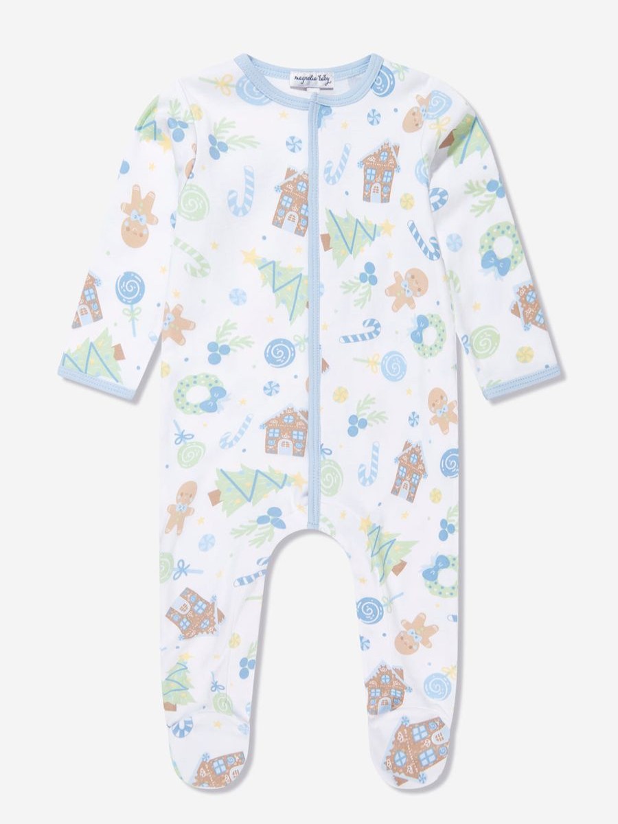 Boys Magnolia Baby Babygrows & Rompers | Baby Boys Sweet Gingerbread Babygrow In Blue