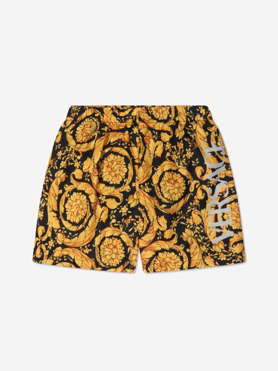 Boys Versace Swimwear | Versace - Boys Barocco Swim Shorts In Black | Childsplay Clothing