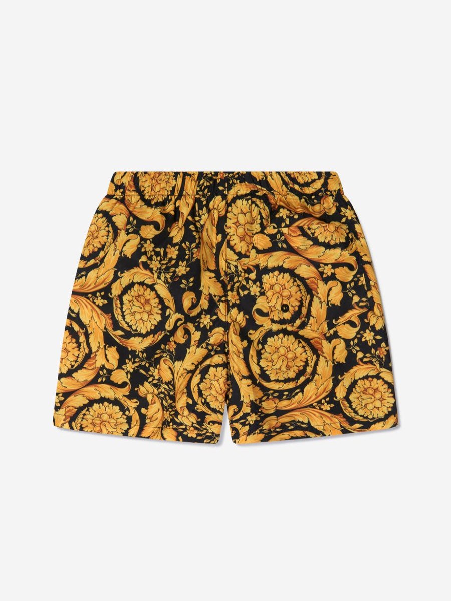 Boys Versace Swimwear | Versace - Boys Barocco Swim Shorts In Black | Childsplay Clothing