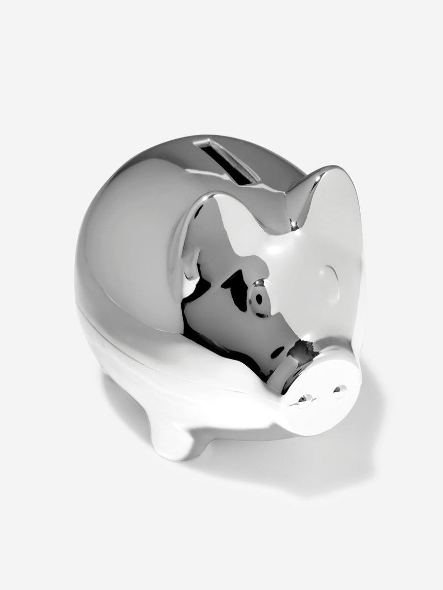 Baby English Trousseau Toys | Baby Silver Plated Piggy Bank