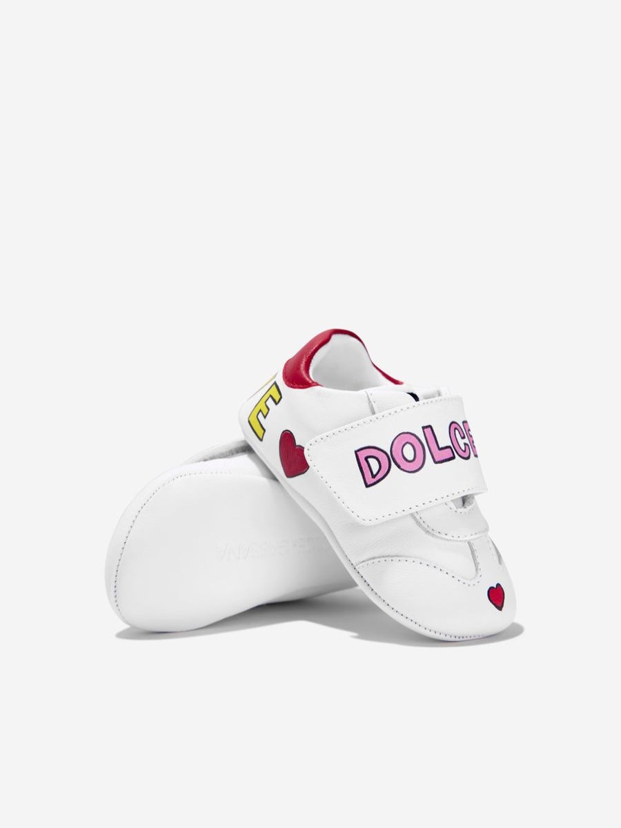 Baby Dolce & Gabbana Kids Shoes | Baby Girls Leather Pre-Walker Trainers In White