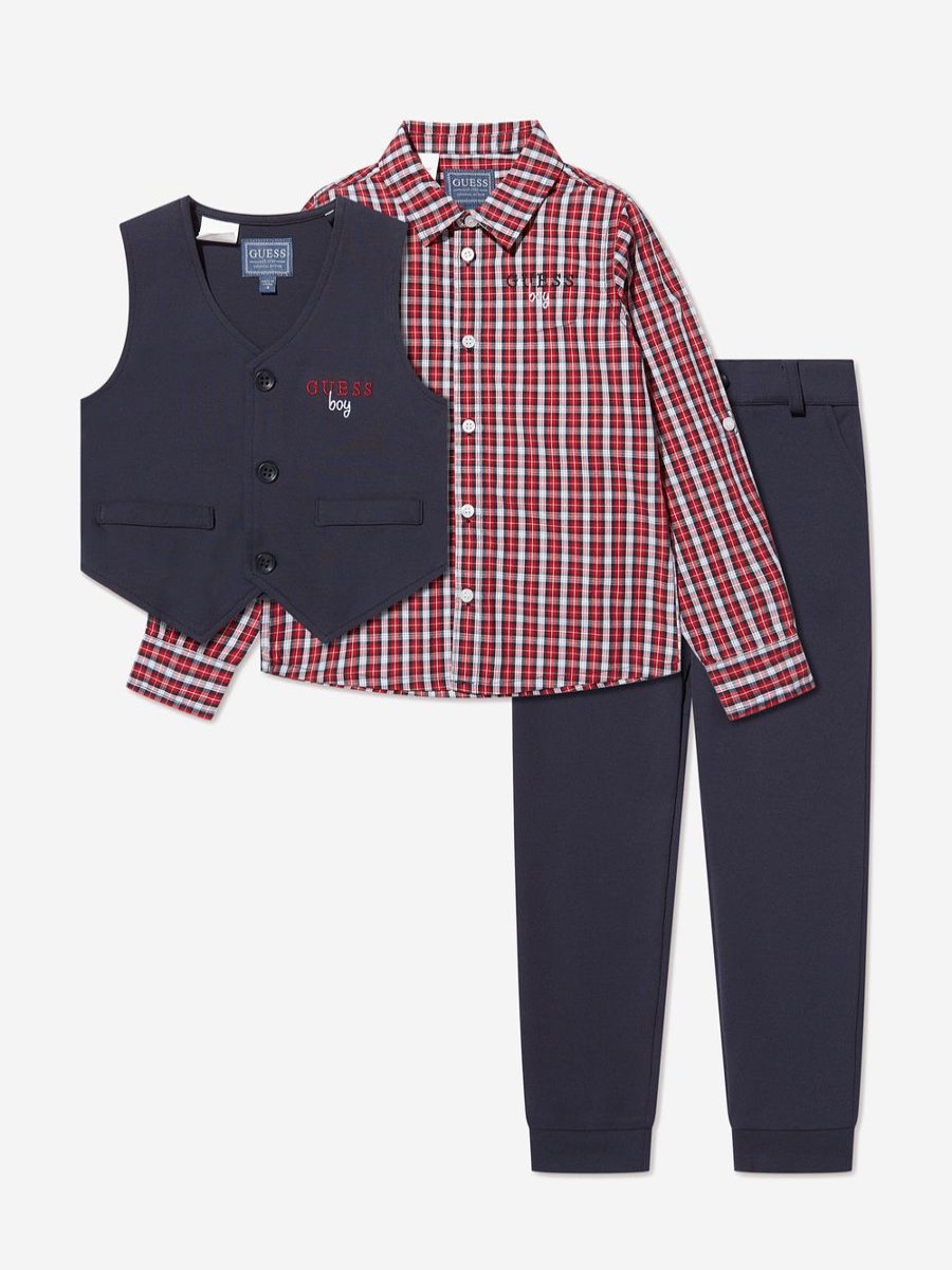 Boys Guess Trousers | Boys 3 Piece Outfit Set In Blue