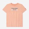 Girls Calvin Klein Jeans Dresses | Baby Girls Hero Logo Dress In Peach