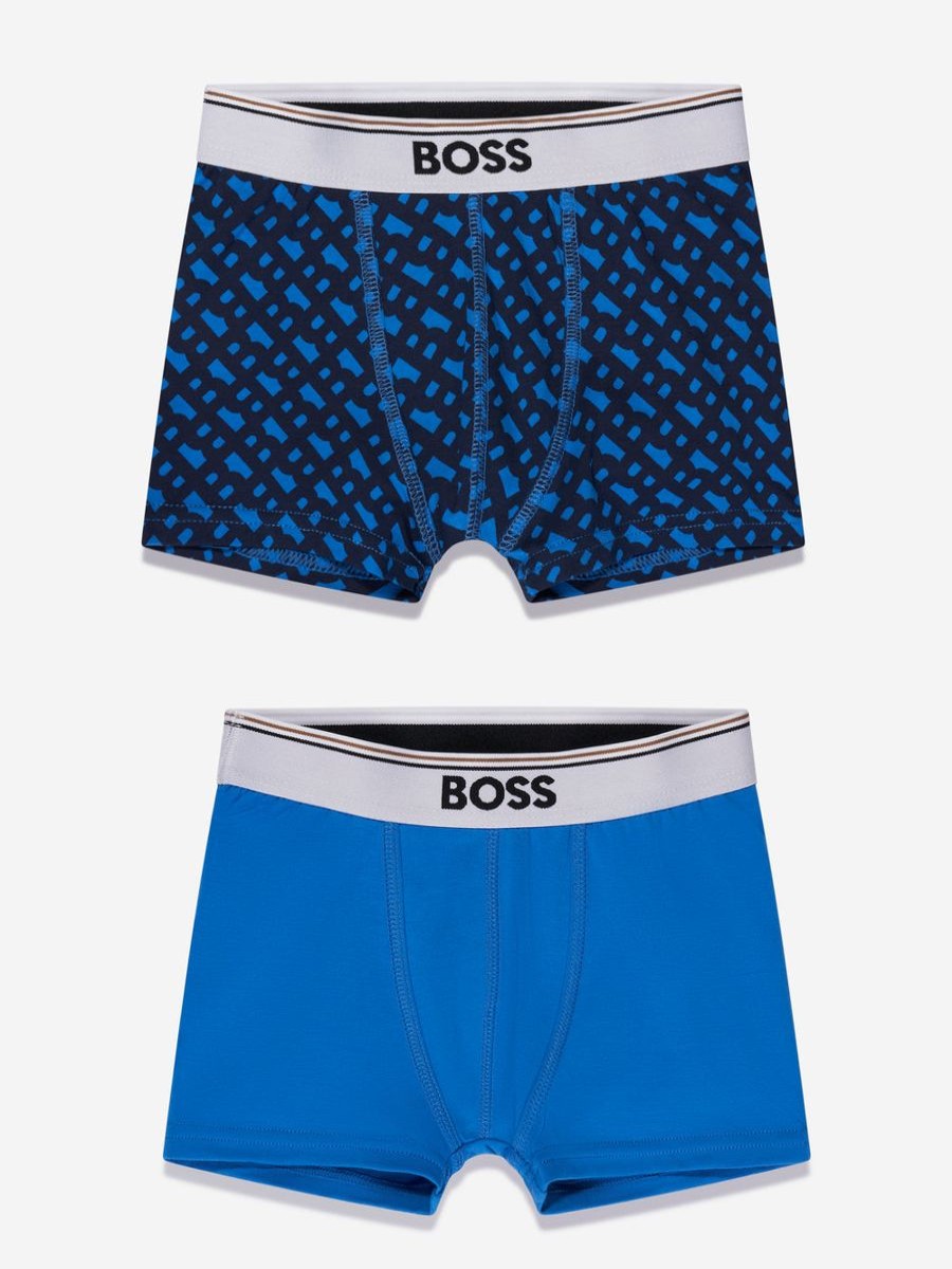 Boys BOSS Underwear | Boys 2 Pack Boxer Shorts Set In Blue