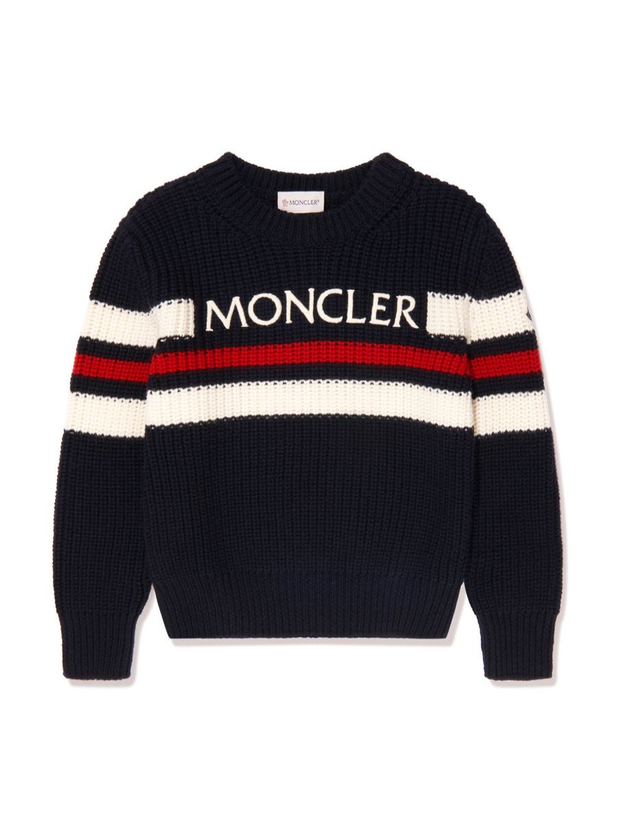 Boys Moncler Enfant Jumpers & Cardigans | Boys Wool Knit Jumper In Navy