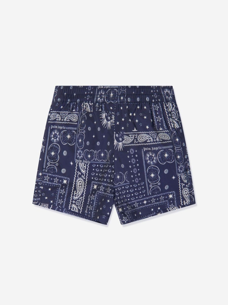 Boys Palm Angels Shorts | Boys Astro Paisley Swim Shorts In Navy