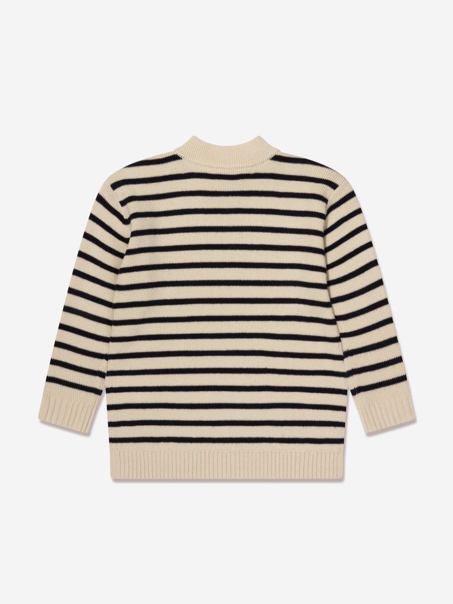 Boys Bonpoint Jumpers & Cardigans | Boys Dantes Knitted Striped Jumper In Ivory