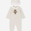 Girls Fendi Kids Babygrows & Rompers | Fendi Kids - Baby Bear Babygrow Gift Set (2 Piece) In Beige | Childsplay Clothing