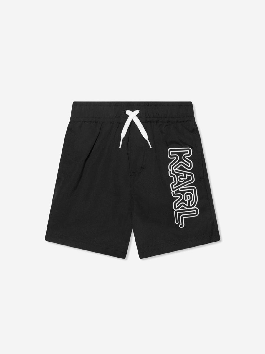 Boys Karl Lagerfeld Swimwear | Boys Logo Swim Shorts In Black