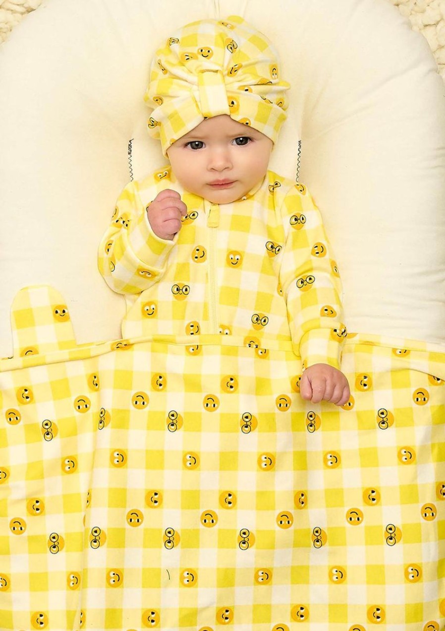 Girls The Bonnie Mob Babygrows & Rompers | Baby Girls Tiddlywink Zip Front Sleepsuit In Yellow