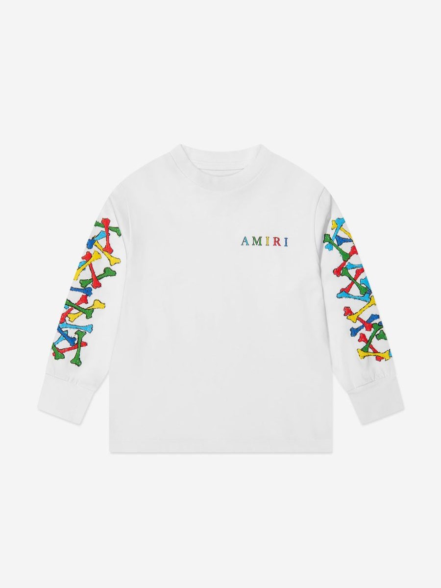 Boys Amiri T-Shirts & Tops | Kids Bones Scribble Long Sleeve T-Shirt In White