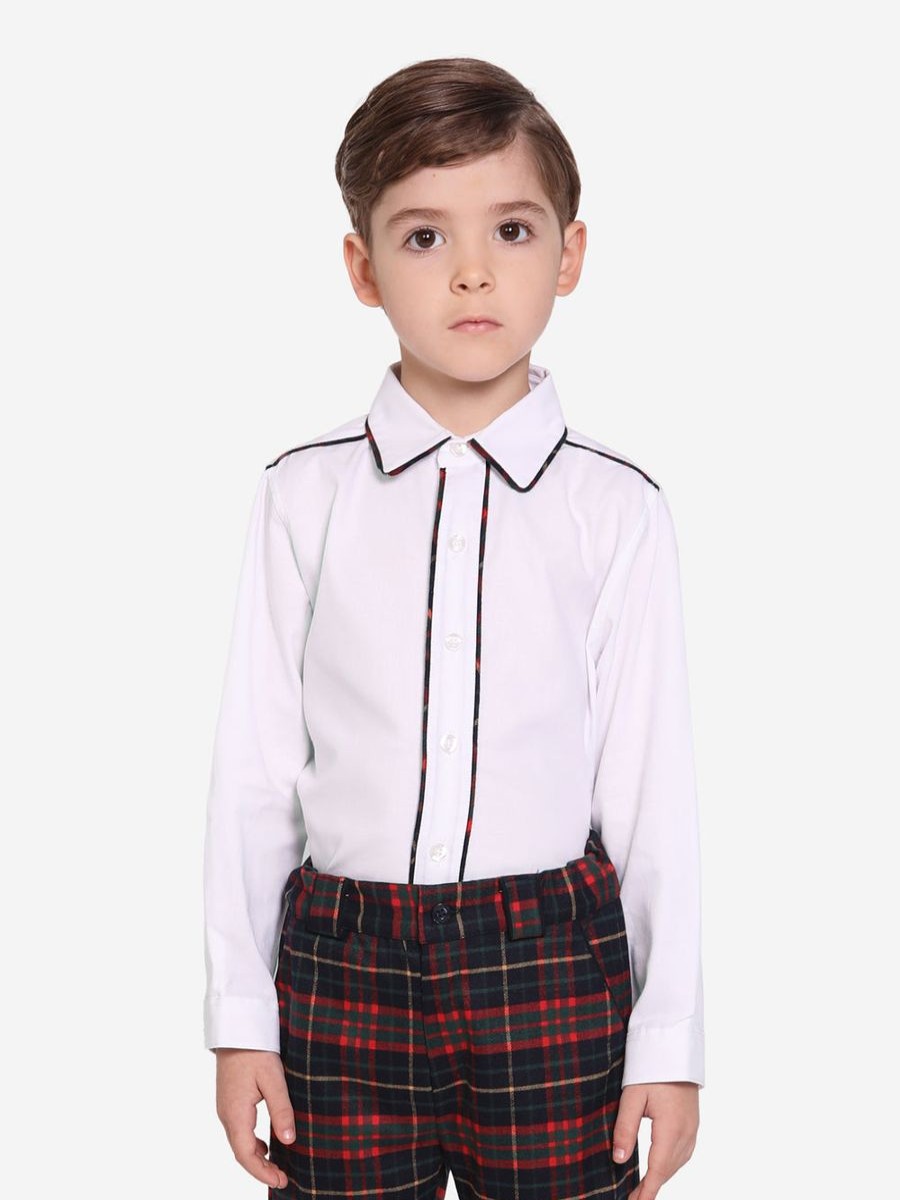 Boys Patachou Shirts | Boys Cotton Shirt In White