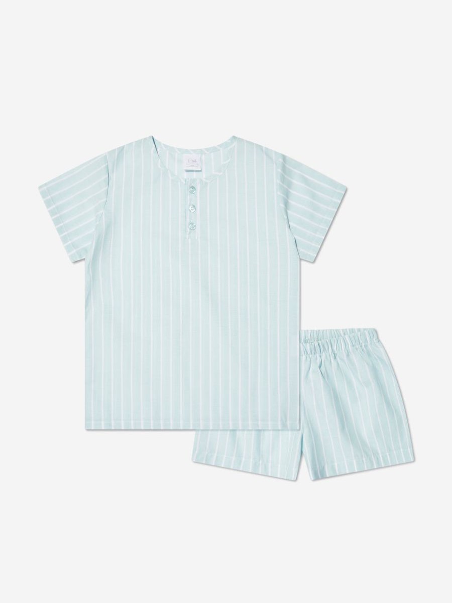 Boys Amiki Children Nightwear & Pyjamas | Boys Harry Striped Short Pyjama Set In Blue