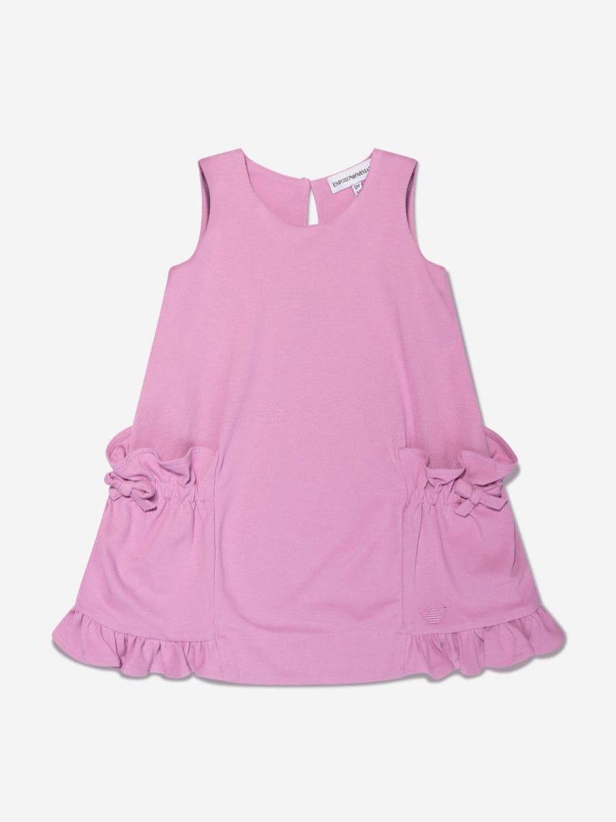 Girls Emporio Armani Dresses | Baby Girls Frilly Dress In Pink