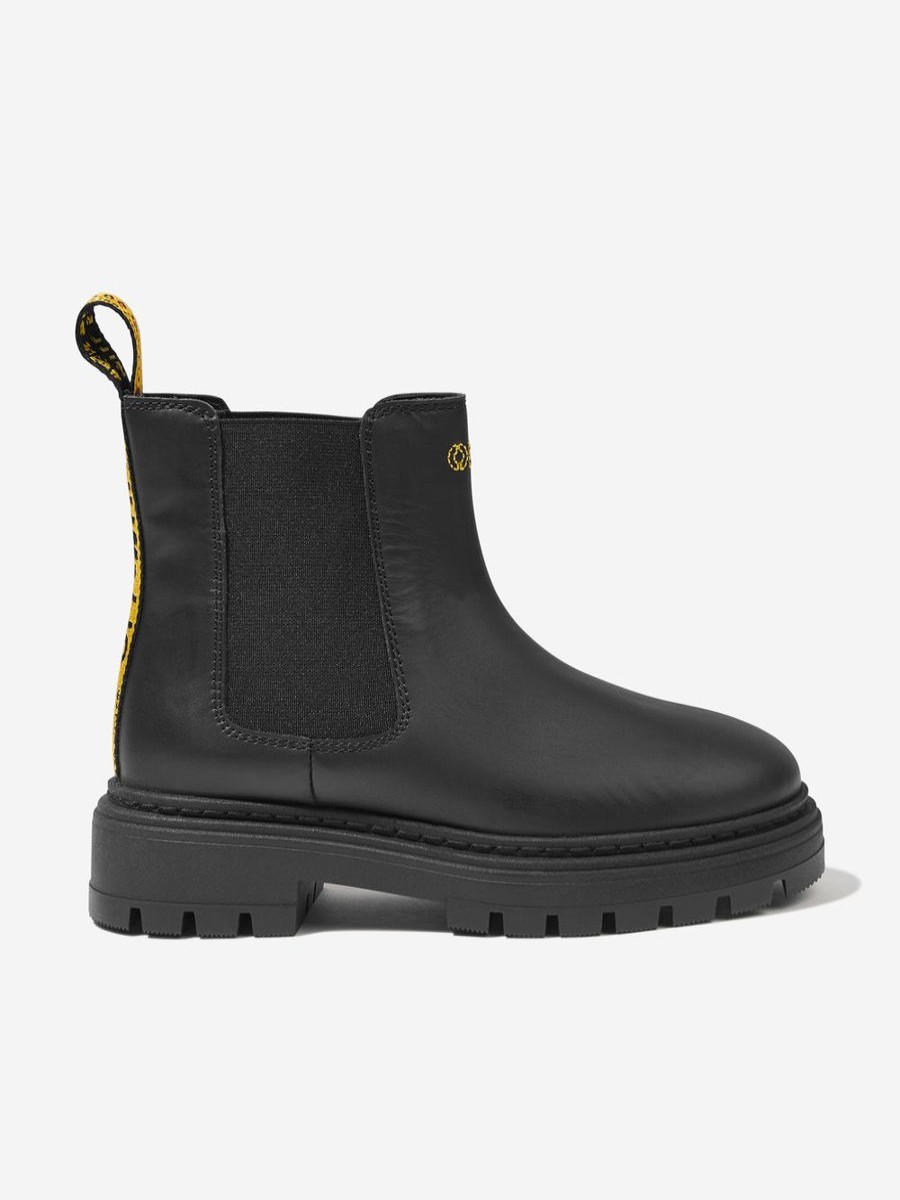 Boys Off-White Boots | Boys Leather Chelsea Boots In Black