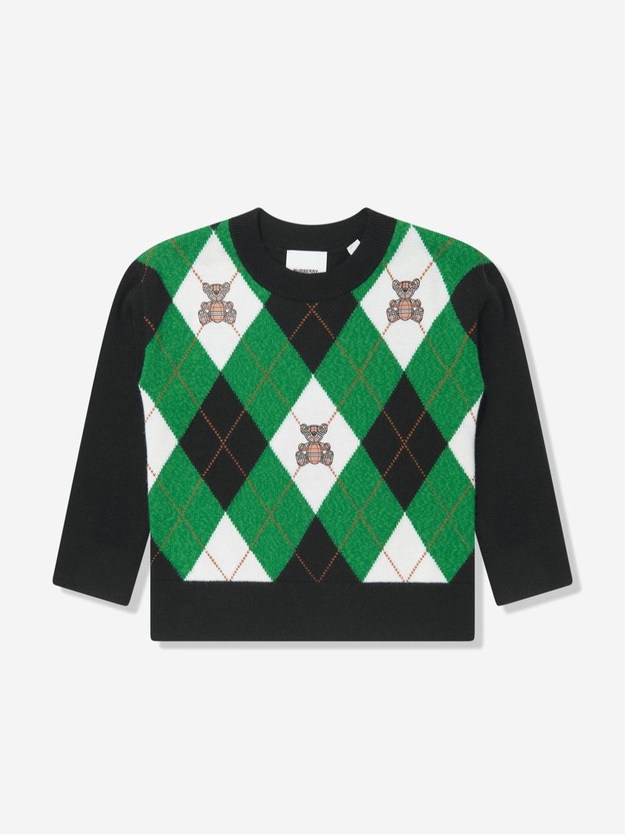 Boys Burberry Kids Sweatshirts & Hoodies | Boys Argyle Bear Sweatshirt In Green