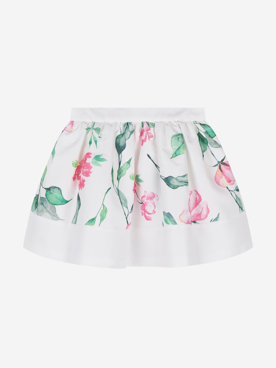 Teen Mama Luma Underwear | Girls Flower Print Skirt In Ivory