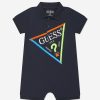 Baby Guess Babygrows & Rompers | Baby Boys Logo Romper In Navy