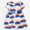 Girls Mini Rodini Dresses | Girls Ferry Print Dress In Multicolour