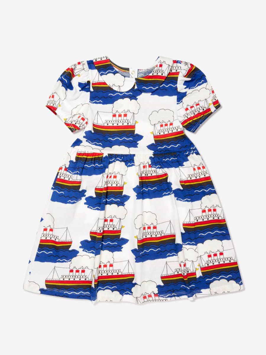 Girls Mini Rodini Dresses | Girls Ferry Print Dress In Multicolour