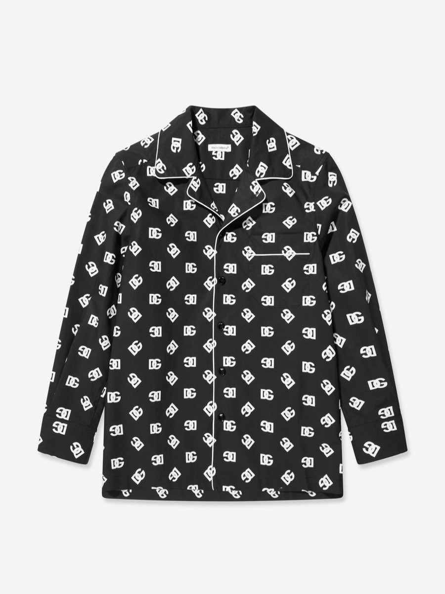 Boys Dolce & Gabbana Kids Nightwear & Pyjamas | Boys Logo Print Pyjama Top In Black