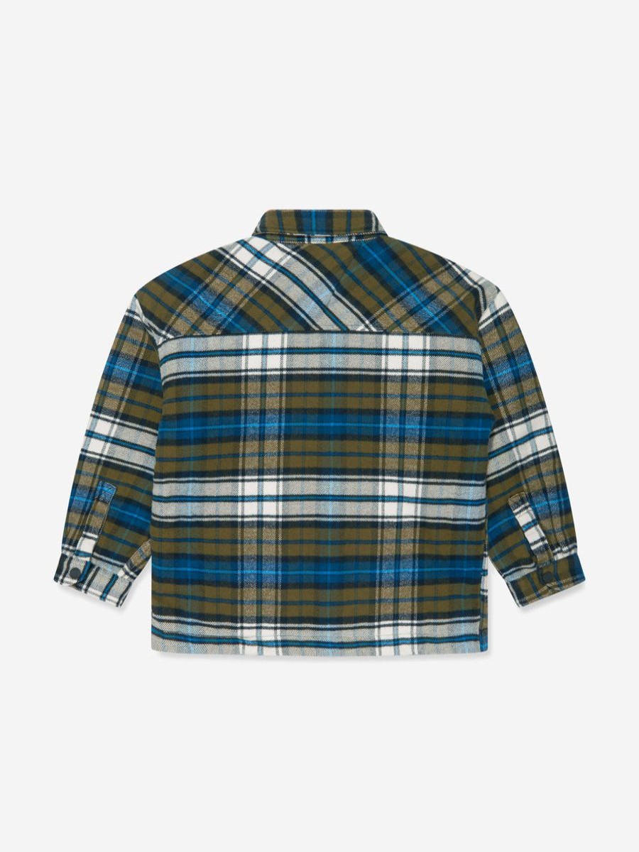 Boys Tommy Hilfiger Coats & Jackets | Boys Tartan Nylon Mix Overshirt In Green