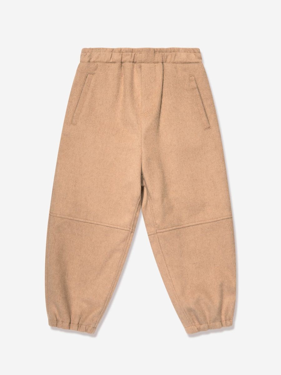 Boys Fendi Kids Trousers | Boys Ff Pocket Flannel Trousers In Beige