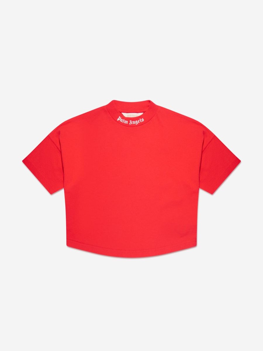 Boys Palm Angels T-Shirts & Tops | Boys Classic Overlogo T-Shirt In Red