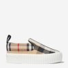 Boys Burberry Kids Sneakers | Burberry Kids - Kids Andrew Check Slip On Trainers In Beige |Eu Childsplay Clothing