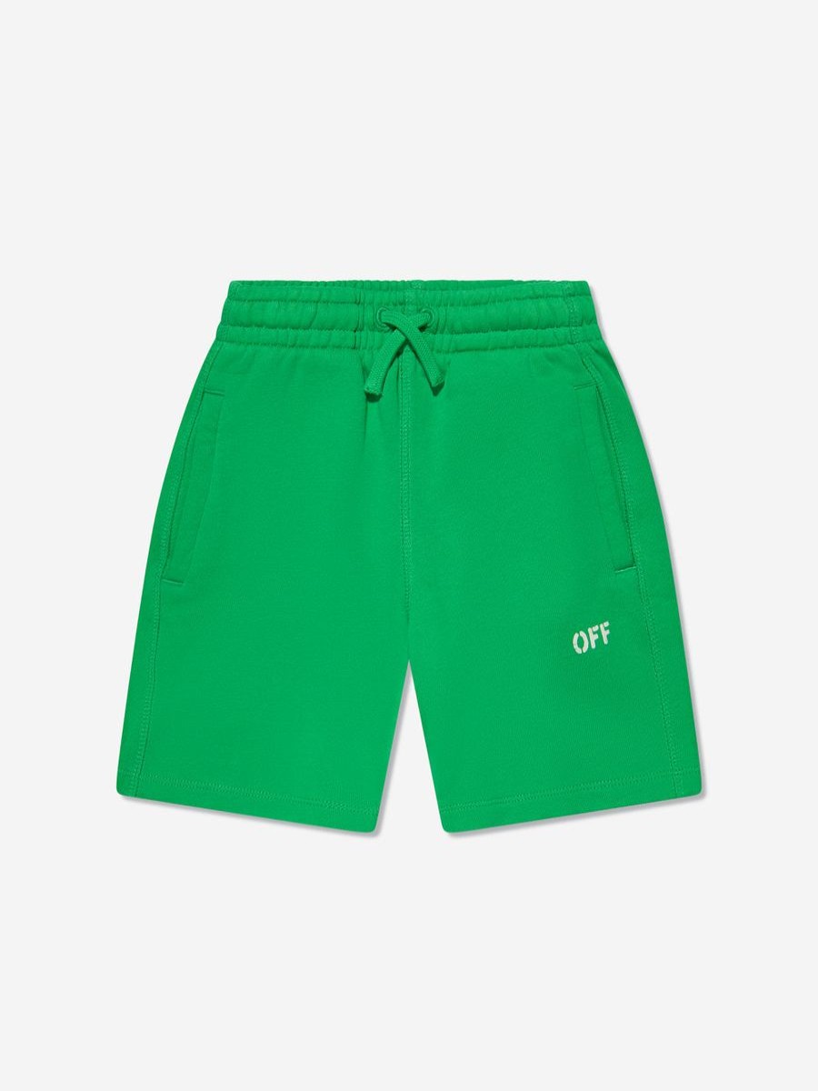 Boys Off-White Shorts | Boys Off Stamp Sweat Shorts In Green