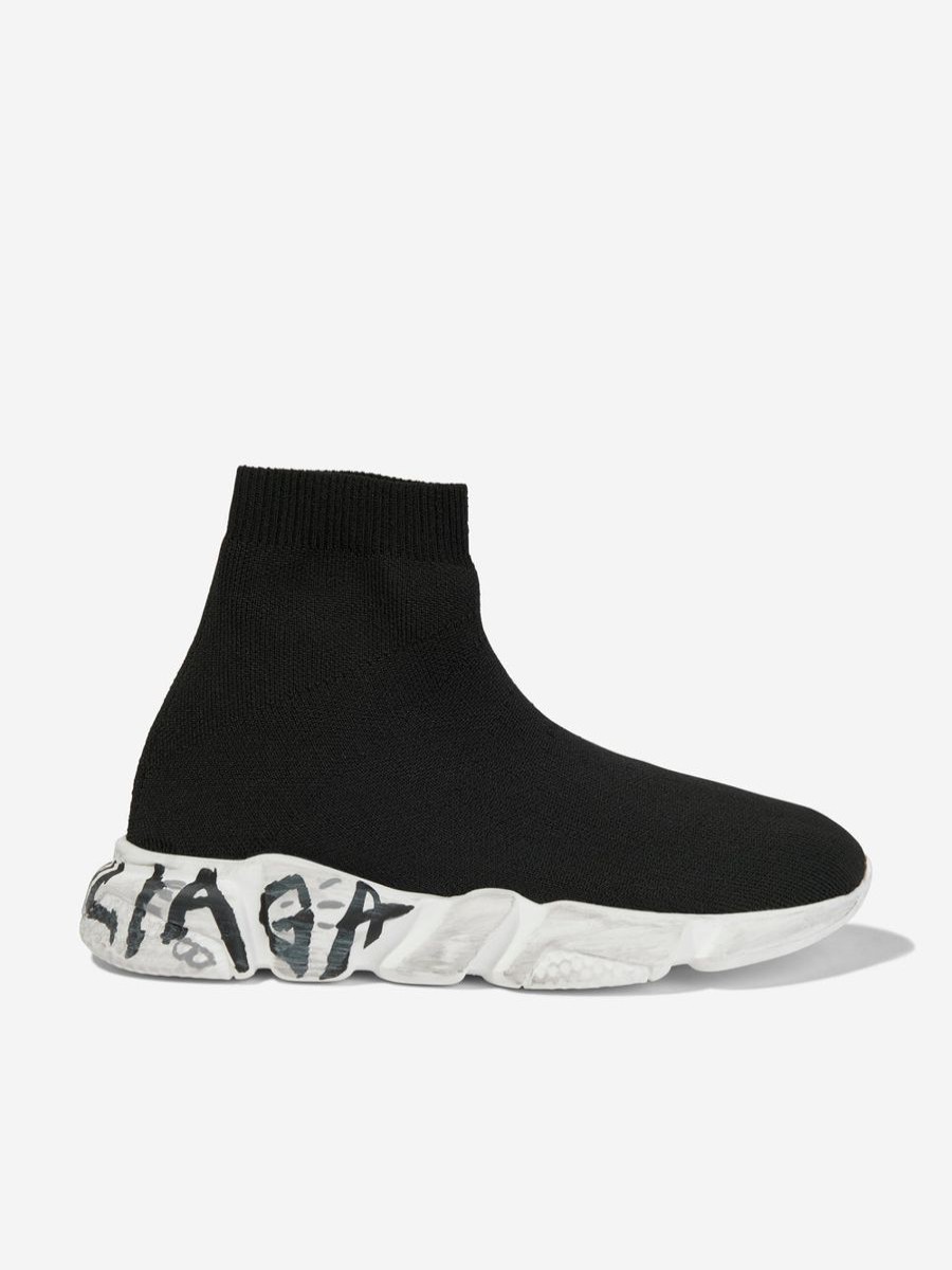 Boys Balenciaga Kids Sneakers | Kids Graffiti Sole Speed Trainers In Black