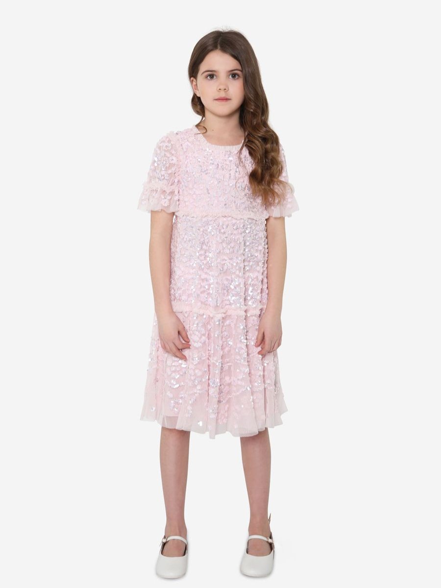 Girls Needle & Thread Dresses | Girls Annie Sequin Dress In Pink