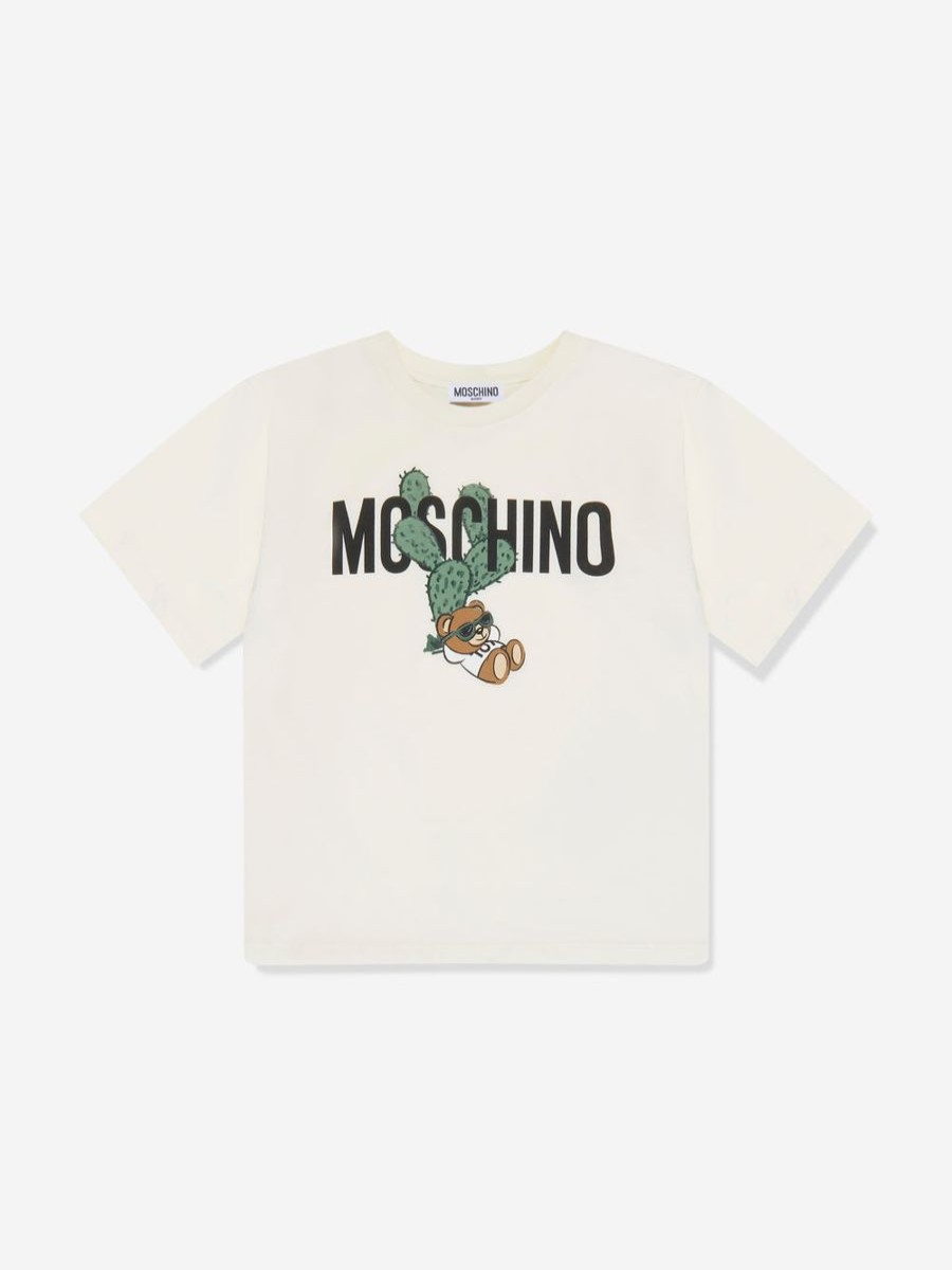 Boys Moschino Kids T-Shirts & Tops | Kids Teddy Logo T-Shirt In Ivory