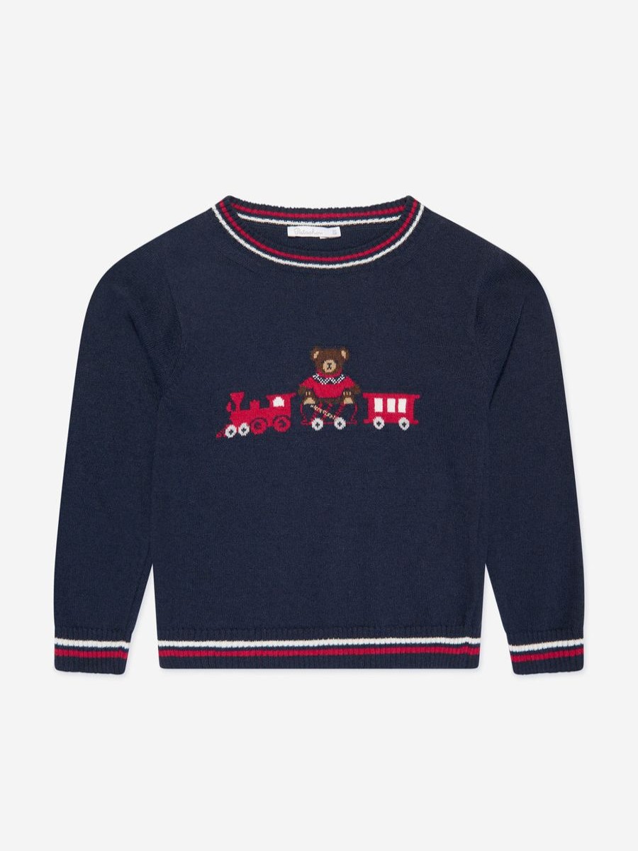 Boys Patachou Jumpers & Cardigans | Boys Wool Knitted Jumper In Navy