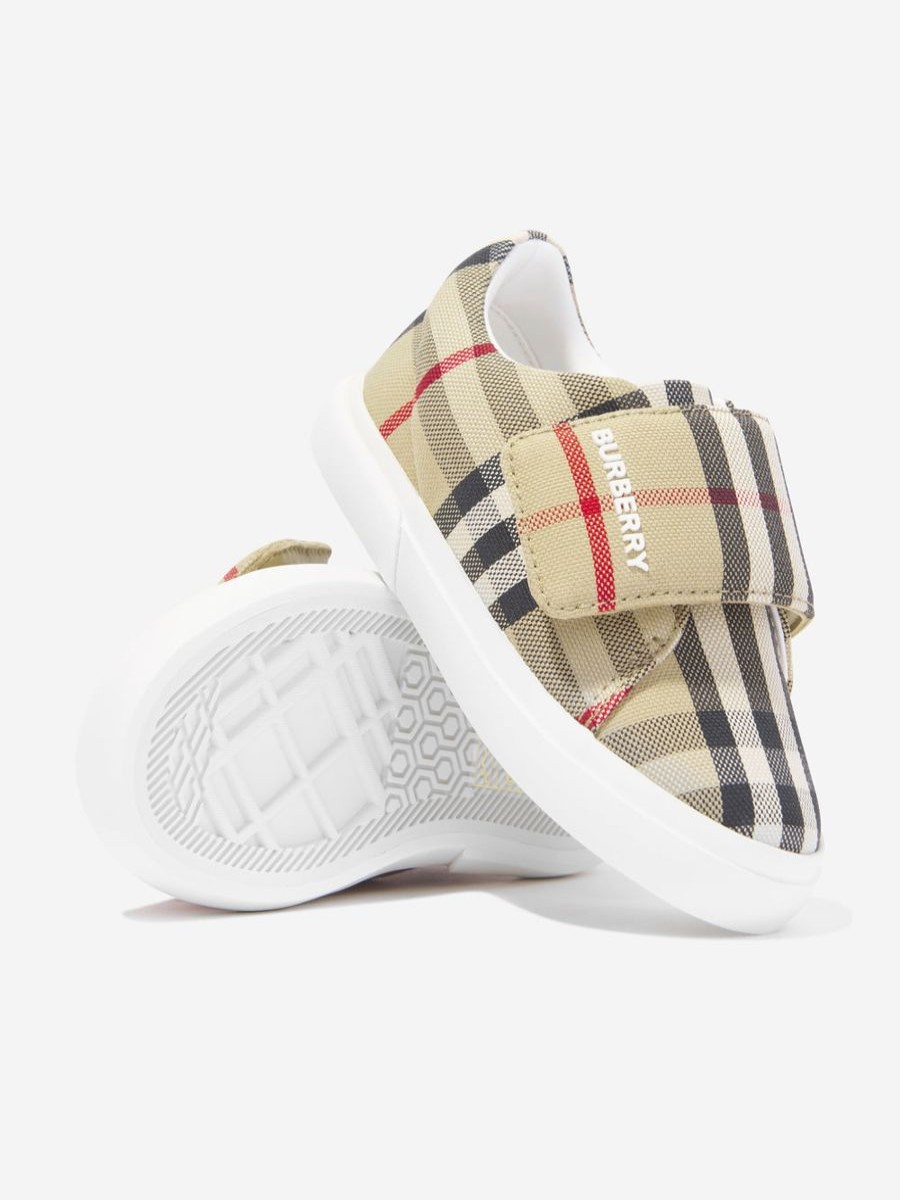 Baby Burberry Kids Shoes | Baby James Trainers In Archive Beige Check