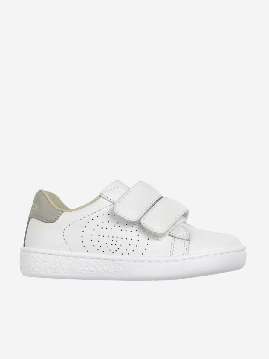 Boys Gucci Kids Sneakers | Gucci Kids - Gucci Leather New Ace Velcro Trainers |Eu Childsplay Clothing