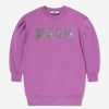 Teen MSGM Dresses | Girls Logo Sweater Dress In Purple