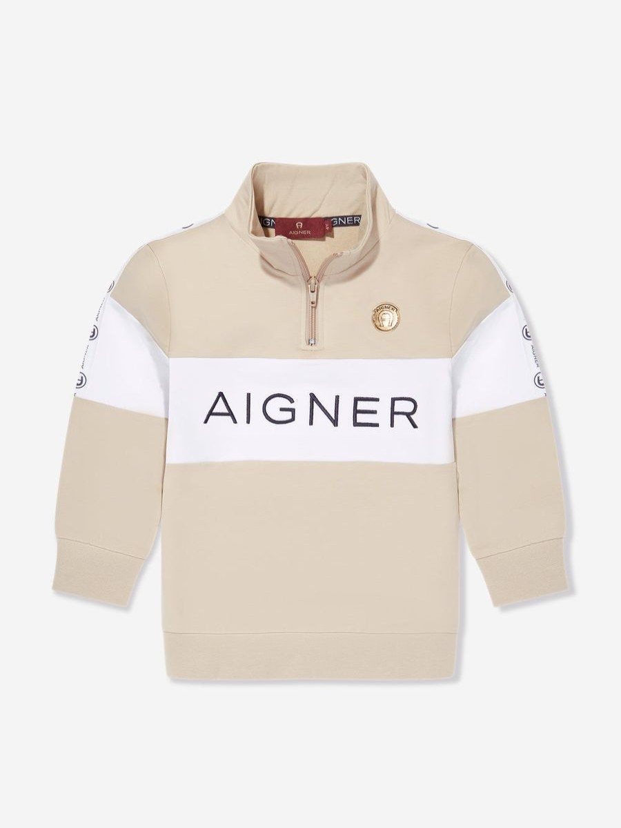 Boys Aigner Sweatshirts & Hoodies | Boys Logo Sweatshirt In Beige