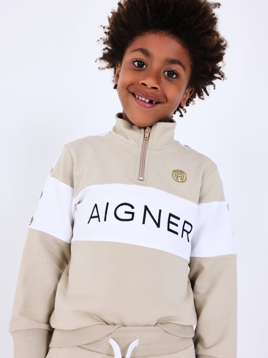 Boys Aigner Sweatshirts & Hoodies | Boys Logo Sweatshirt In Beige