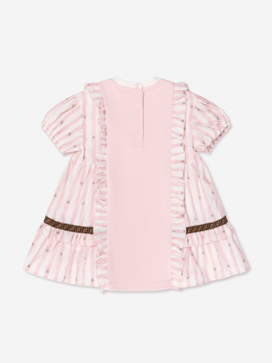 Girls Fendi Kids Dresses | Fendi Kids - Baby Girls Bear Dress In Pink | Childsplay Clothing