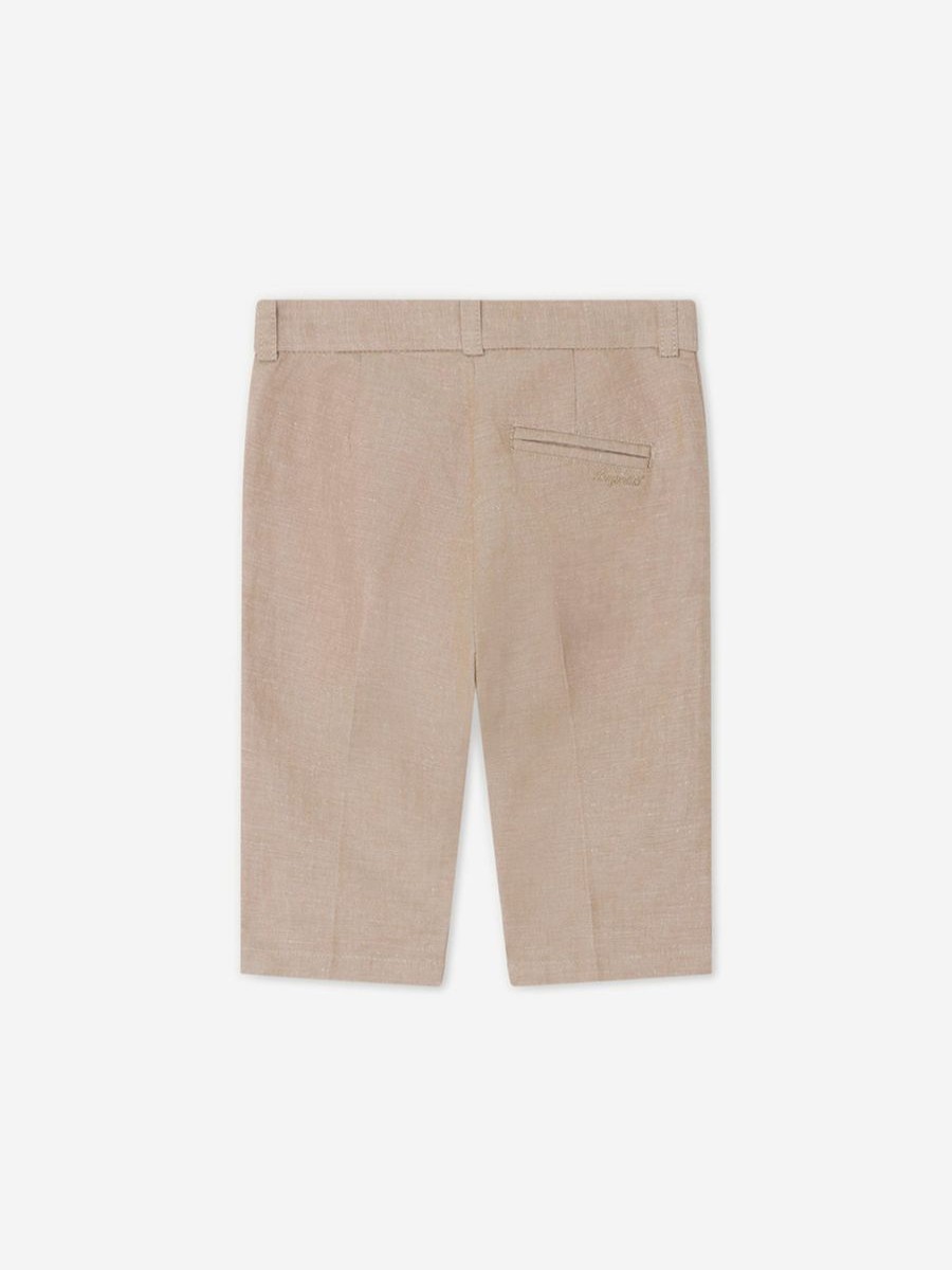 Boys Bonpoint Trousers | Baby Boys Linen Decibel Suit Trousers In Brown